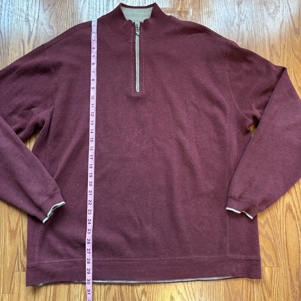 Nat Nast Quarter Zip Burgundy Sweater XL Cotton Blend Classic Casual Preppy - Picture 4 of 10